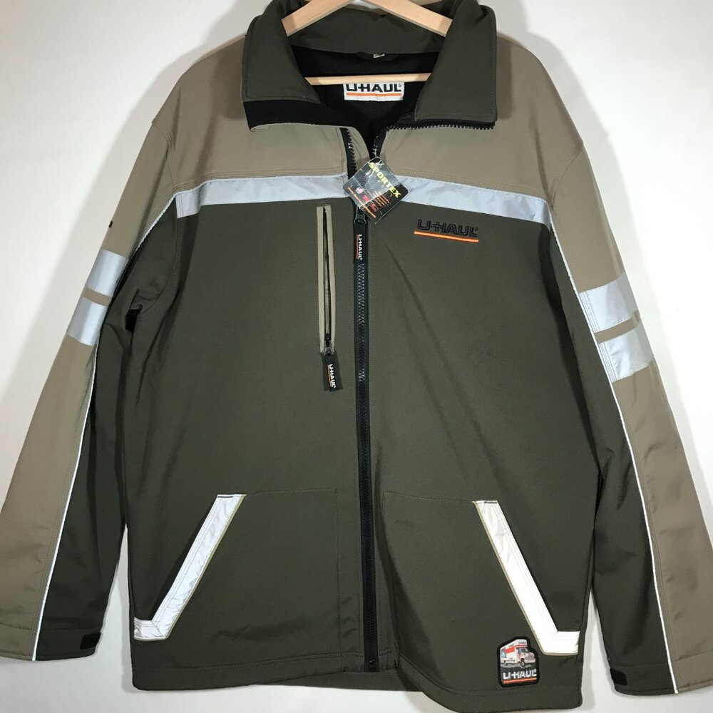 U-Haul Sportex Men's 2XL Olive Green Beige Full Zip Jacket